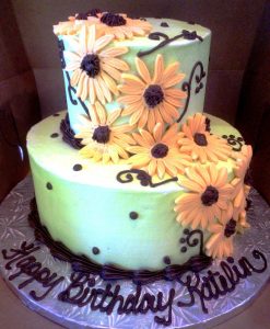 Two-tiered Sunflower Cake