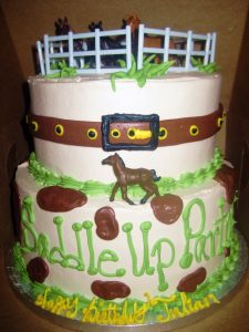 Two-tiered Horse Theme Cake