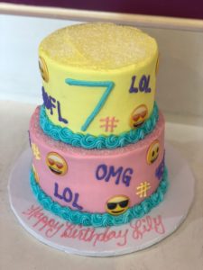 Two-tiered Emoji Birthday Cake