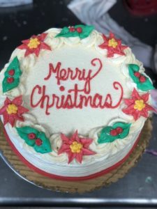 Poinsettia Christmas Cake