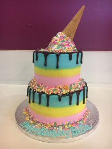 Kids Two-tiered Ice Cream Birthday Cake