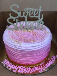 Sweet 16 Buttercream Ribbon Cake