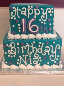 Two-tiered Square Birthday Cake