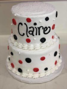 Two-tiered Polka Dot Cake