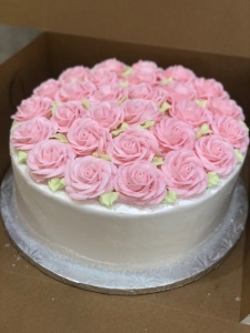 Buttercream Rose Round Celebration Cake