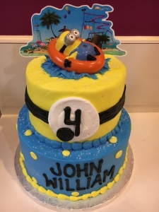 Two-tiered Kids Minions Birthday Cake