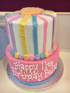 Two-tiered Pastel Birthday Cake