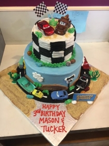 Two-tiered Car Racing Birthday Cake