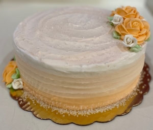 Round Ribbon Rose Cake