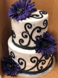 Two-tiered Floral Swirl Cake